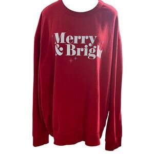 WonderShop at Target Men's Red Merry and Bright Graphic Sweatshirt XXL